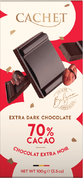 Cachat Extra Dark Chocolate 70% Cacao 100g.