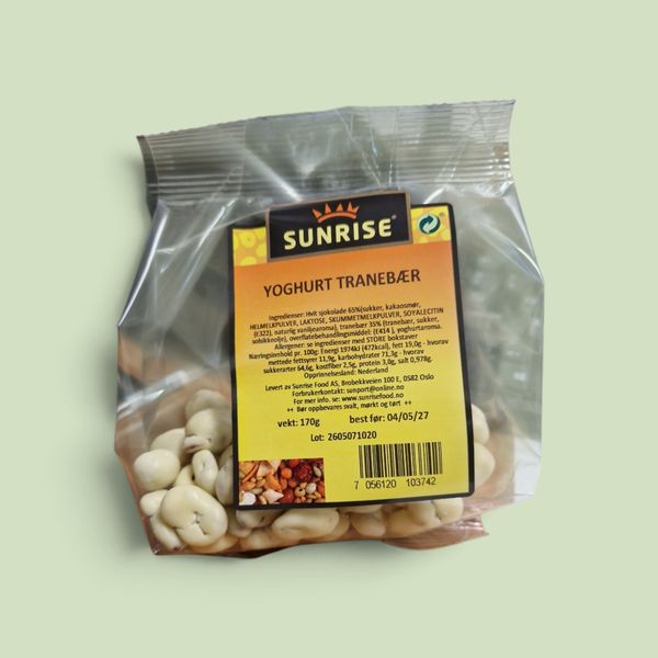 Yoghurt Tranebær Sunrise 170g.
