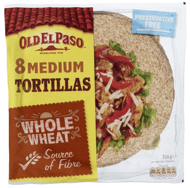 Tortilla 8 Medium Fullkorn Old El Paso 326g.