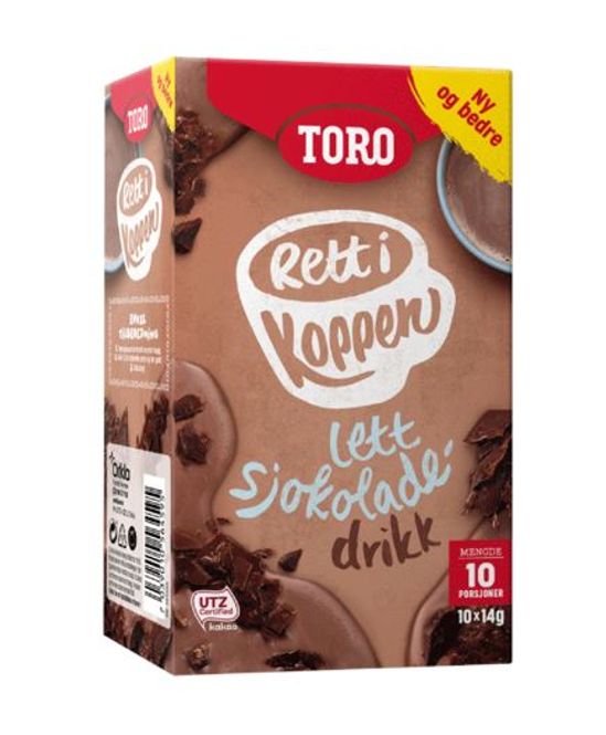Hovedbilde Sjokoladedrikk Lett Rett i Koppen Toro 10x14g.