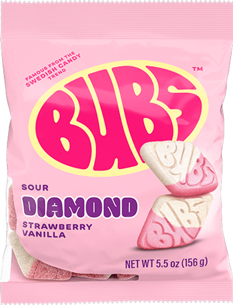 Bubs Goody Sour Strawberry Vanilla 90g.