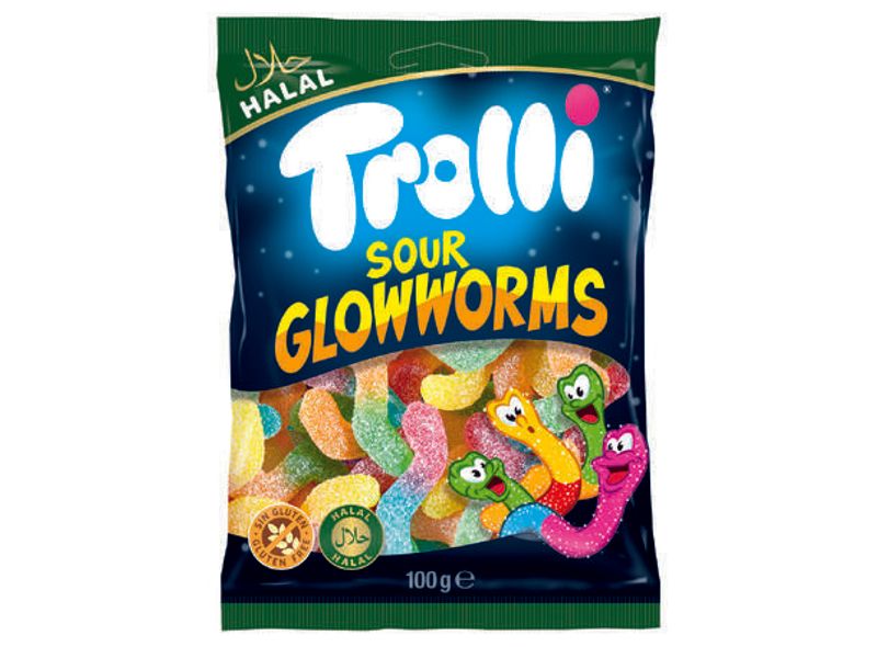 Trolli Sour Glowworms 100g./ Halal