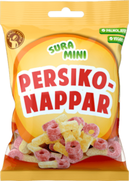 MINI SURA PERSIKONAPPAR 70g./ Vegan