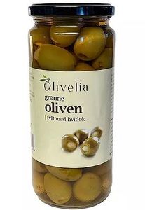 Hovedbilde Gresk Grønn Oliven fylt m/Hvitløk Olivelia 500g.