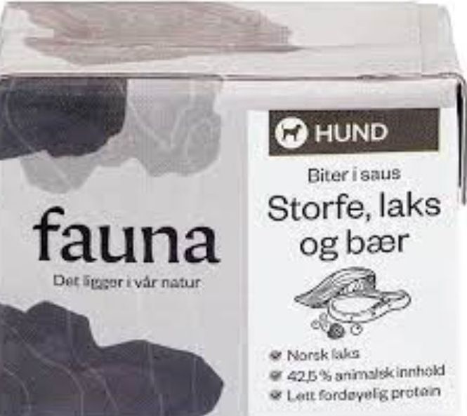 Hovedbilde Sorfe, Laks&Bær Hund Fauna 90g.