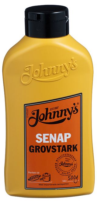 Hovedbilde Johnnys Sennep Grovsterk 500g.