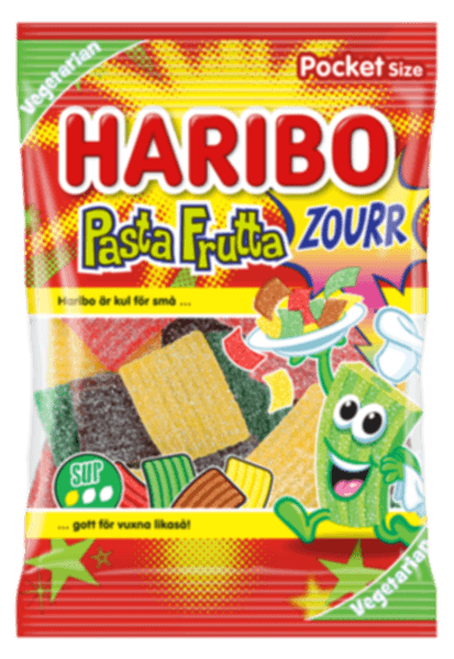 Haribo Pasta Frutta Zourr Vegetariansk/ Halal 80g.