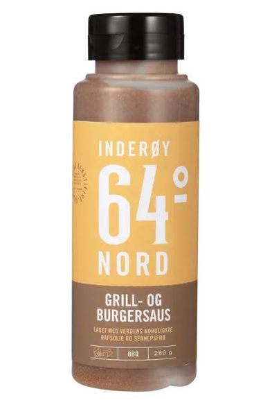 Inderøy 64° Nord Grill- og Burgersaus 280g.