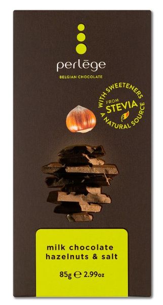 Perlege Stevia Milk Chocolate&Hazelnuts Salt 85g.