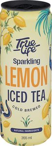 Hovedbilde True Life Sprudlende Ice Tea Lemon 355ml.