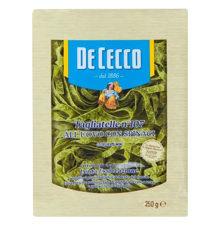 De Cecco Eggpasta Tagliatelle Spinat  250g.