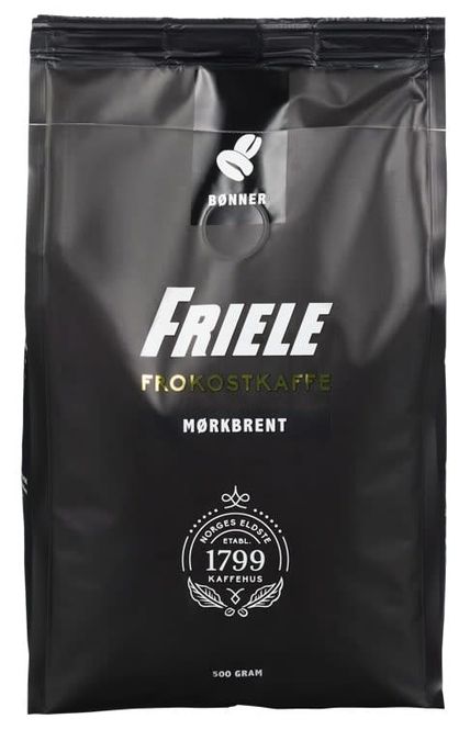 Hovedbilde  Friele Frokostkaffe Mørkbrent Bønner 500g.