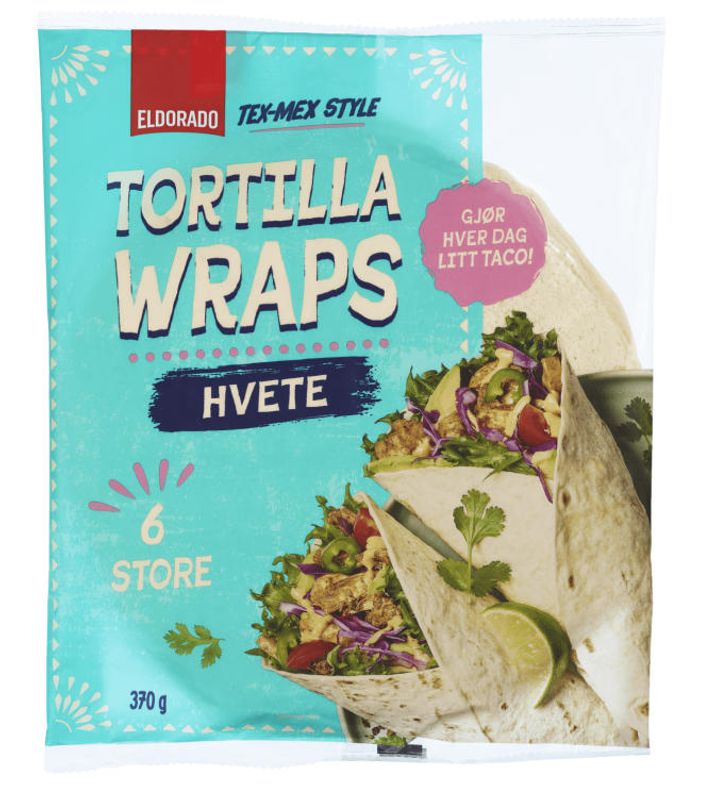 Tortilla Wraps Hvete 6stk 370g. Eldorado