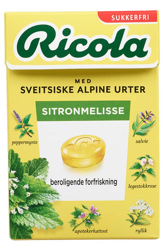 Ricola Sitrinmelisse 50g. Sukkerfri